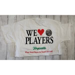 Fitzgerald's Casino Tunica MS T-Shirt Sz L White Nickel Players